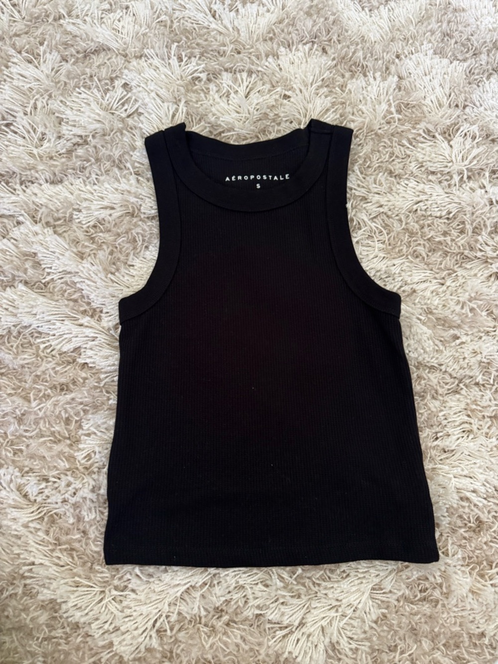 Aeropostale Black Ribbed Sleeveless Tank